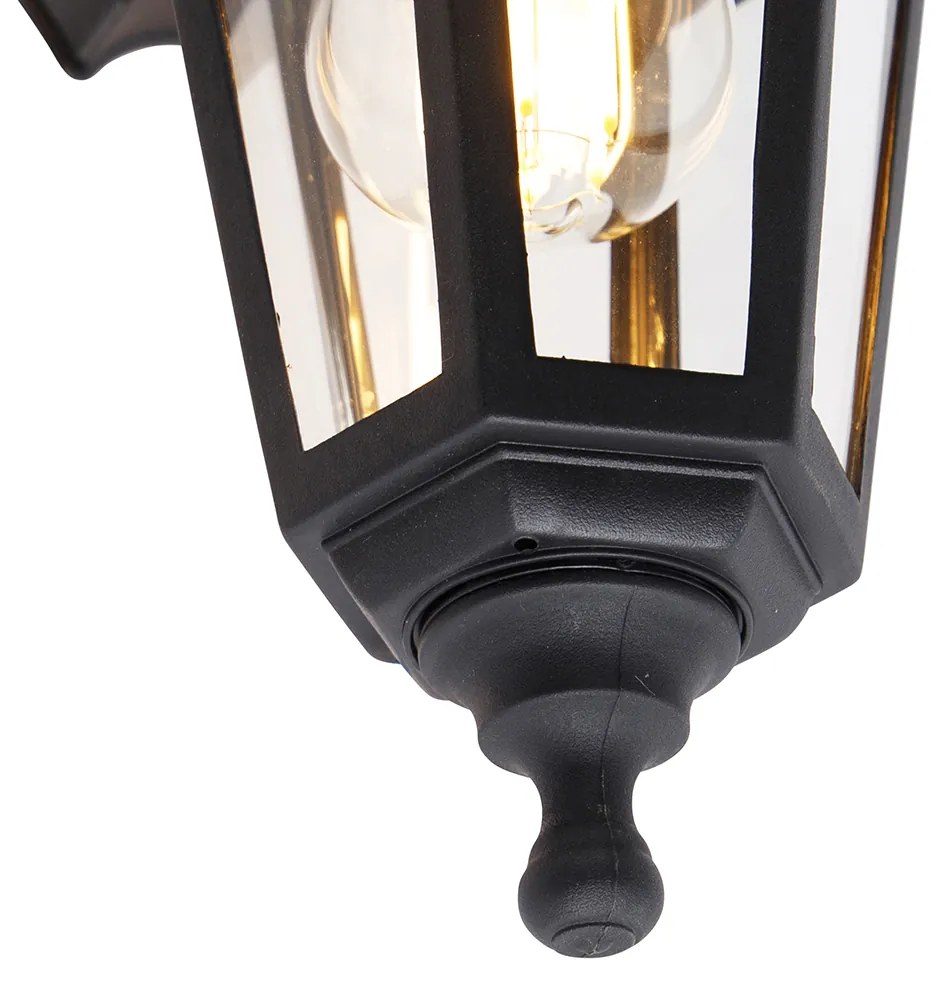 Интелигентна външна стенна лампа черна IP44 с Wi-Fi ST64 - New Haven