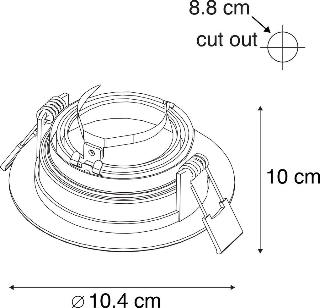 Интелигентен модерен вграден прожектор стомана вкл. Wifi GU10 източник на светлина - Rondoo