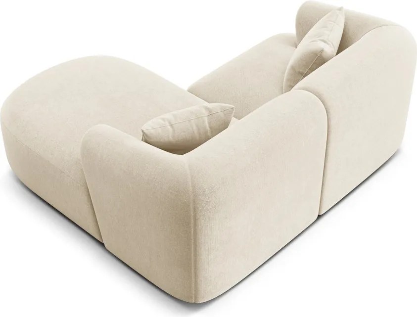 Бежов кадифен ъглов диван (десен ъгъл) Campi – Cosmopolitan Design