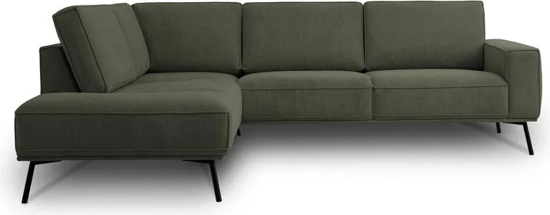 Тъмнозелен шенилов ъглов диван (ляв ъгъл/L форма) Amsterdam – Scandic