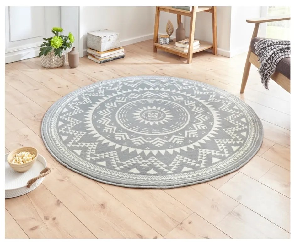 Сив килим Celebration , ⌀ 200 cm Valencia - Hanse Home