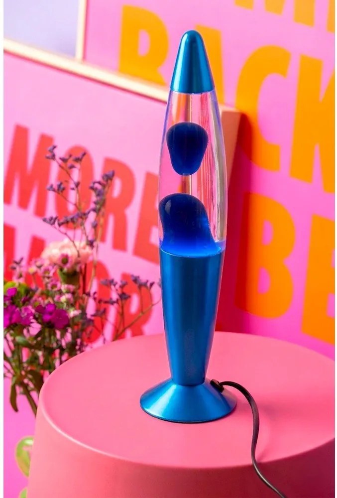Синя стъклена лава лампа (височина 35,5 cm) Funky Rocket Lava – Leitmotiv