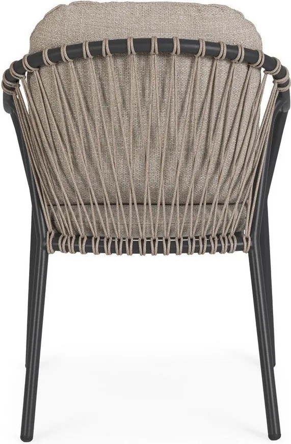 Светлокафяв градински стол метален Edvige – Bizzotto