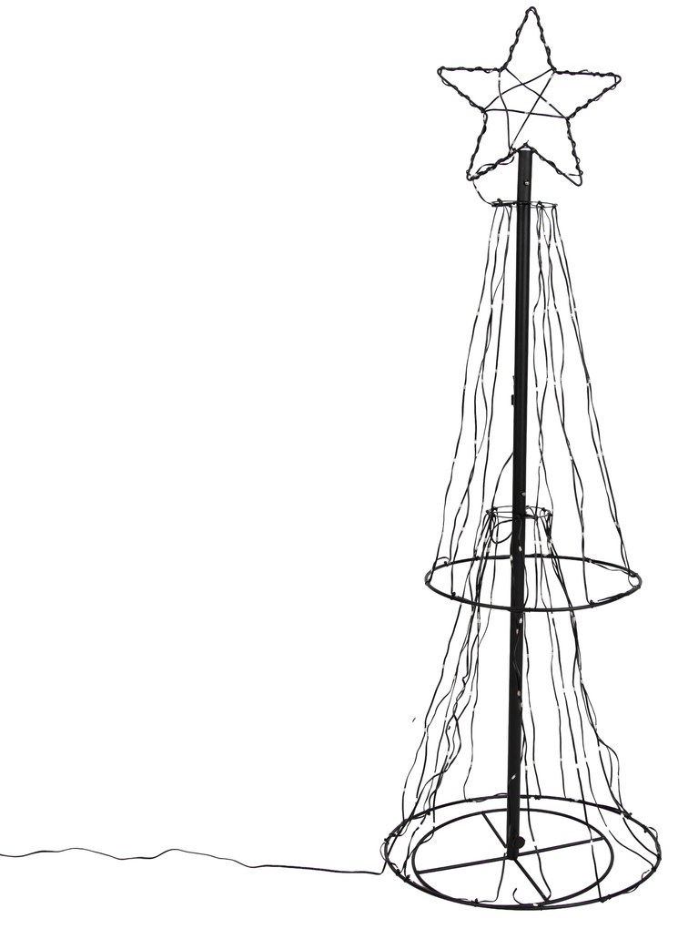 Коледна подова лампа черно дърво 150 см вкл. LED RGB с таймер IP44 - Ugoku