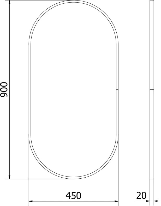 Mexen Loft овално огледало за баня 90 x 45 см, черна рамка - 9851-090-045-000-70