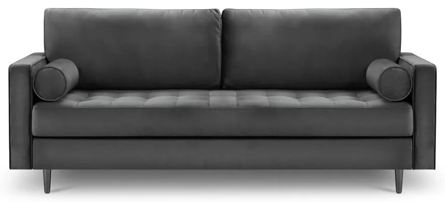 Тъмно сив диван от кадифе , 219 см Santo - Milo Casa