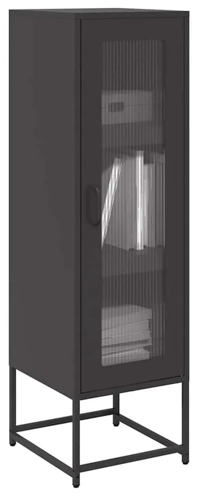 853392 vidaXL Висока дъска черна 36x39x123 cm Студено валцувана стомана