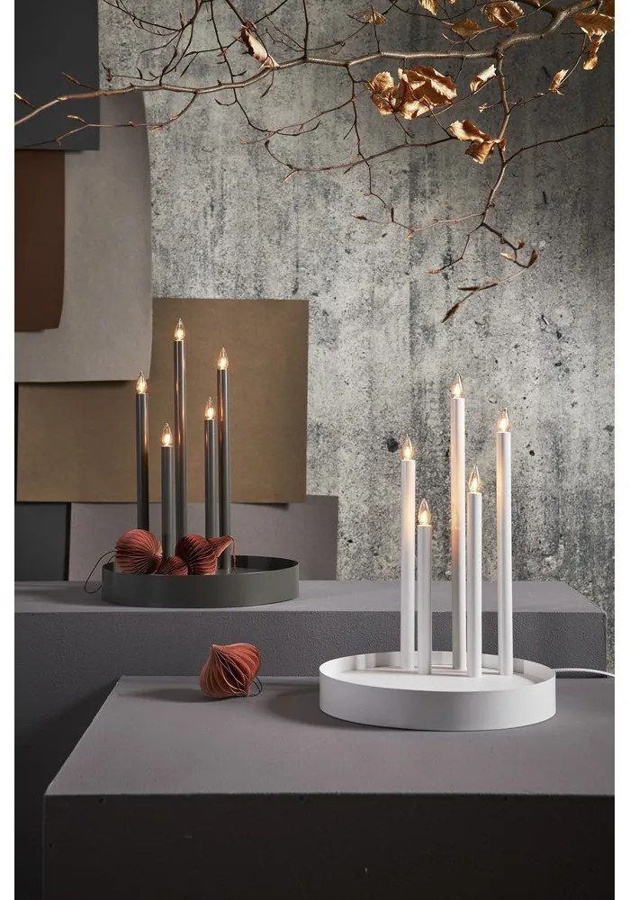 Бяла коледна LED свещ, височина 46 см Deco - Star Trading