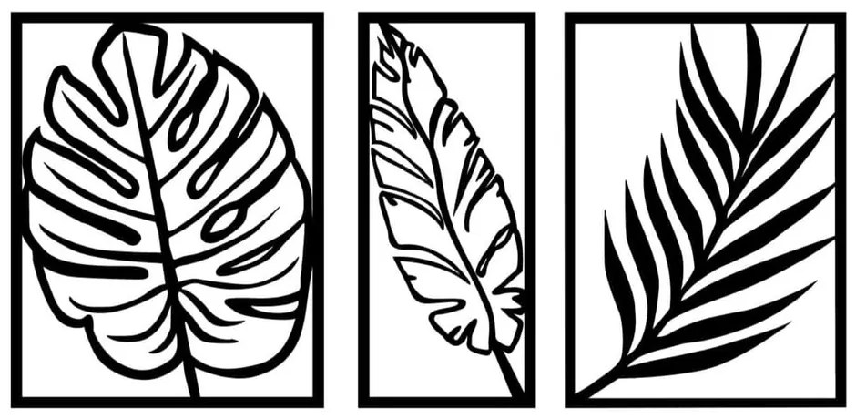 Метална декорация за стена 80x38 cm Leaf - Wallity