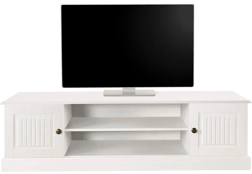 Бяла маса за телевизор от масивен бор 45x40 cm Mille – Støraa