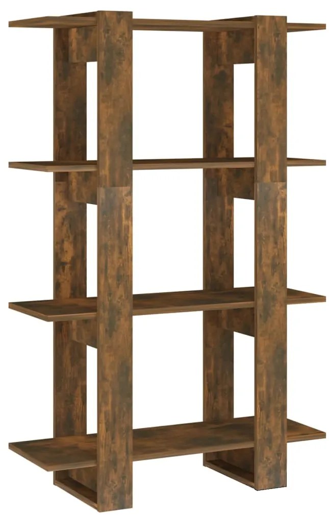 813575 vidaXL Библиотека/разделител за стая, опушен дъб, 80x30x123,5 см