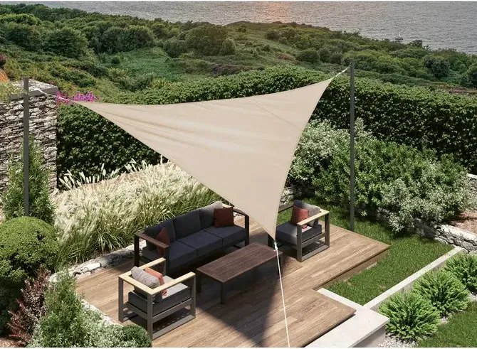 Слънцезащитно платно Hesperide Curacao Solar, Триъгълно, Пшеница - 3x3x3 m