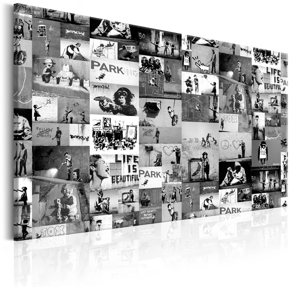 Canvas Seal - Banksy: Graffiti Collage 90x60