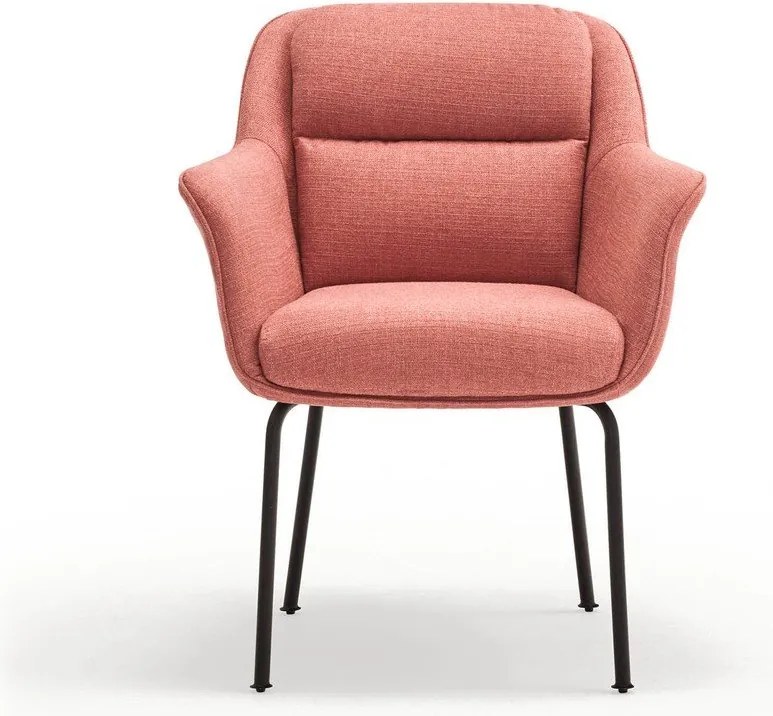 Розов тапициран трапезен стол с подлакътници Sadira – Teulat