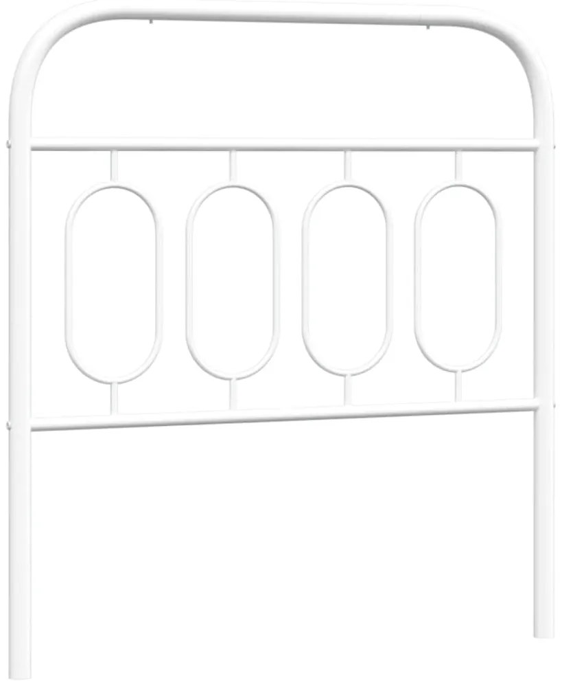 377193 vidaXL Метална резервна табла за легло, бяла, 80 см