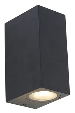 Комплект от 4 интелигентни стенни лампи черни IP44 с 8 Wifi GU10 - Baleno