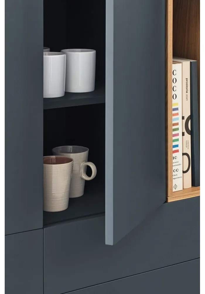 Тъмно сив висок скрин 100x120 cm Corvo - Teulat