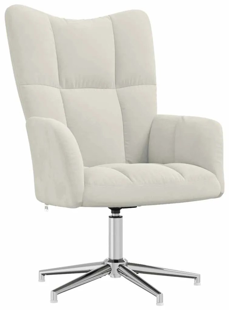 328126 vidaXL Релакс стол, кремавобял, кадифе