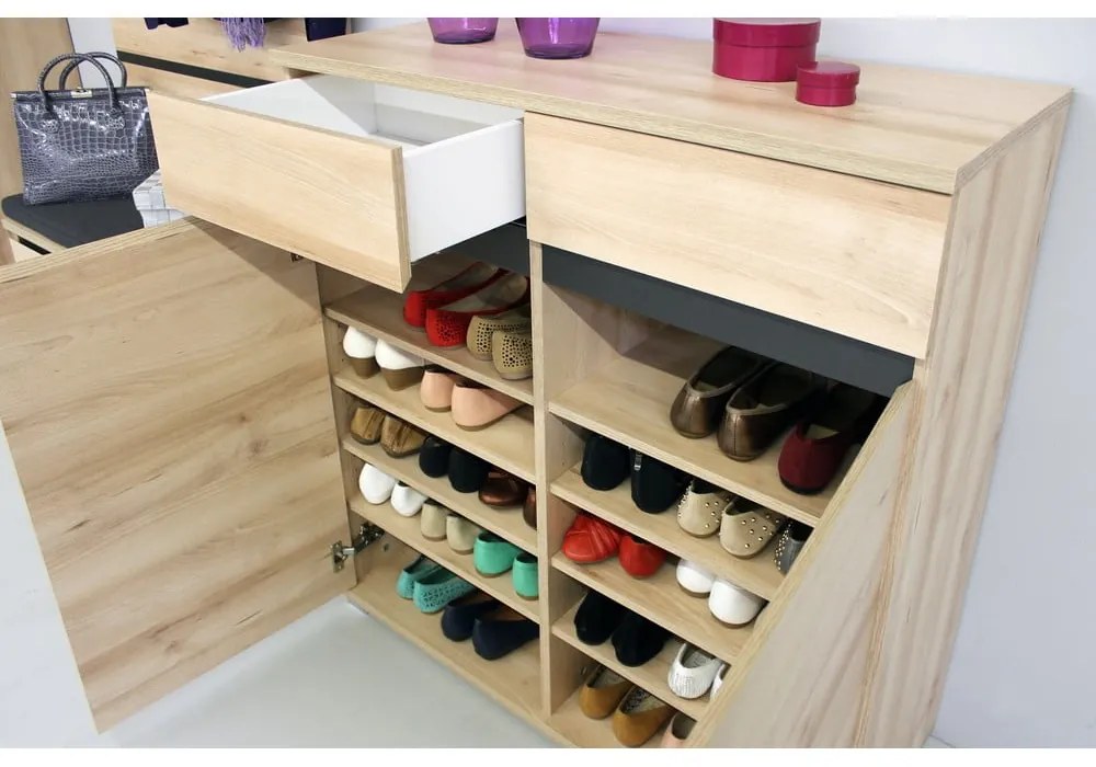 Шкаф за обувки в декор от бук с чекмеджета Lissabon - Germania