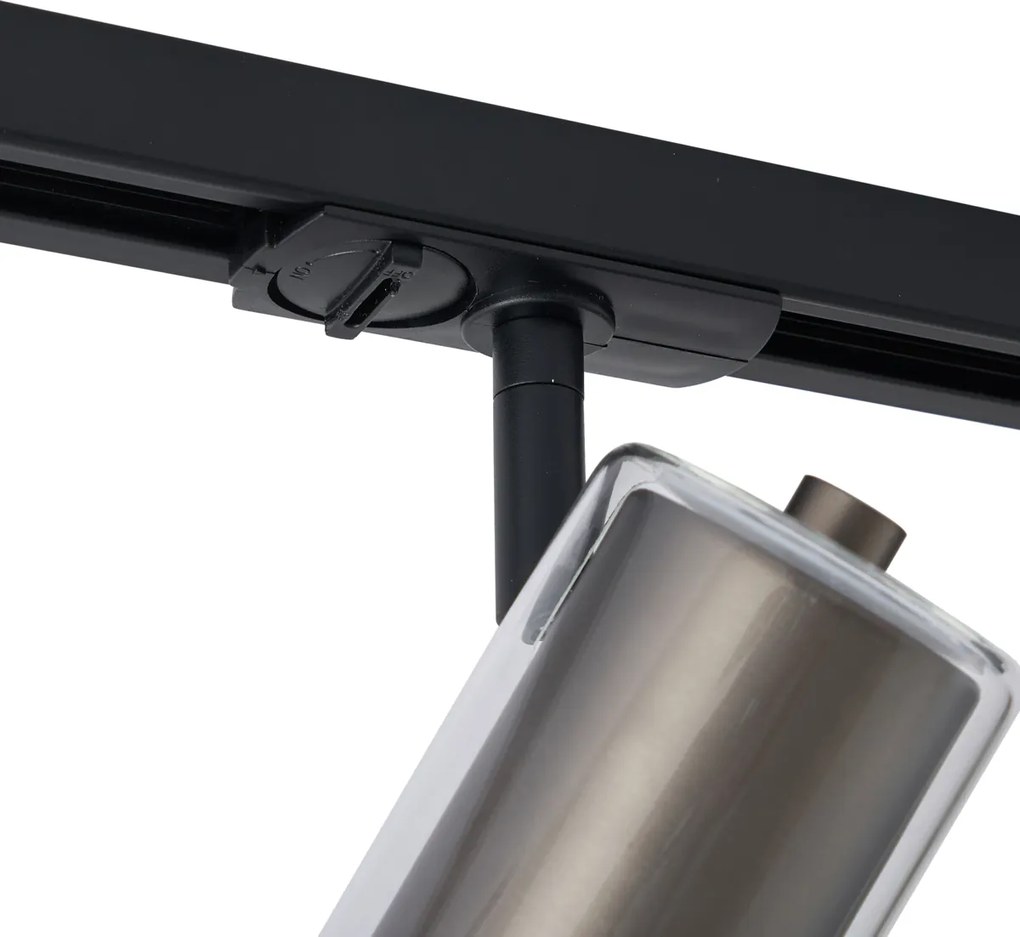Modern railsysteem zwart met 3 spots gunmetal 1-fase - Iconic Lloyd
