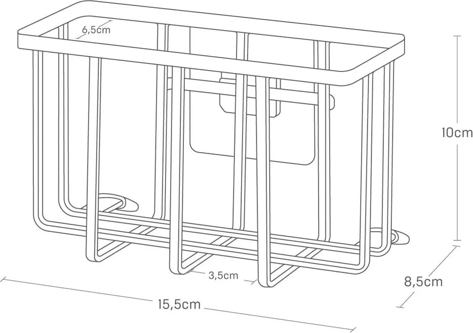 Бяла метална стойка за перилни препарати без пробиване Film Hook – YAMAZAKI