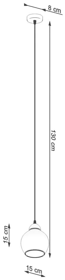 Черно висящо осветително тяло ø 15 cm Grande - Sollux