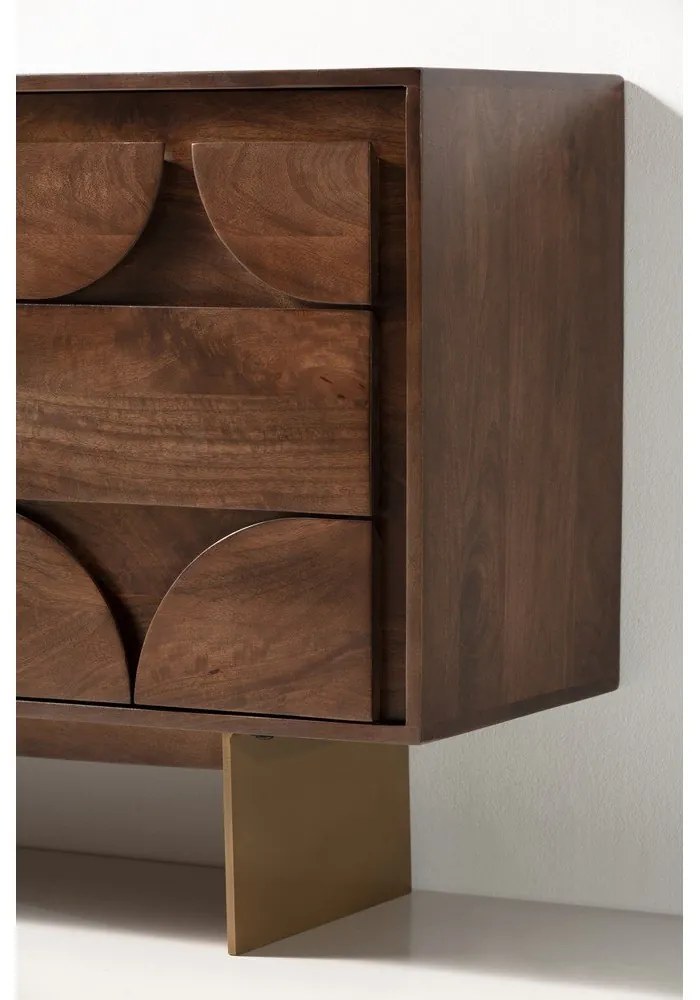 Кафяв скрин от масивно манго 145x76x40 cm Trisha – MOME