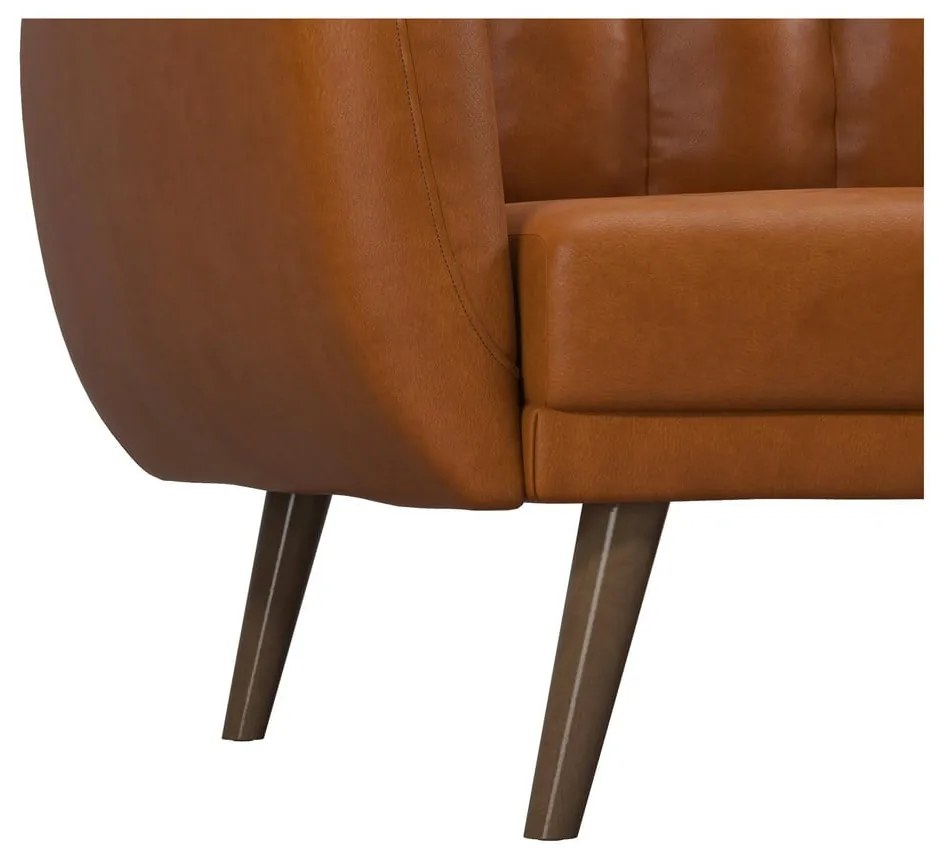 Оранжев разтегателен диван в имитация на кожа 207 cm Brittany - Novogratz