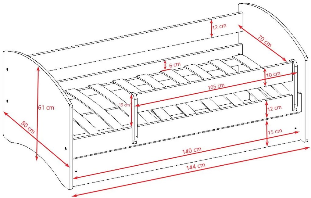 Детско легло Babydreams Cartoon-Mple-140 x 70-Basketball