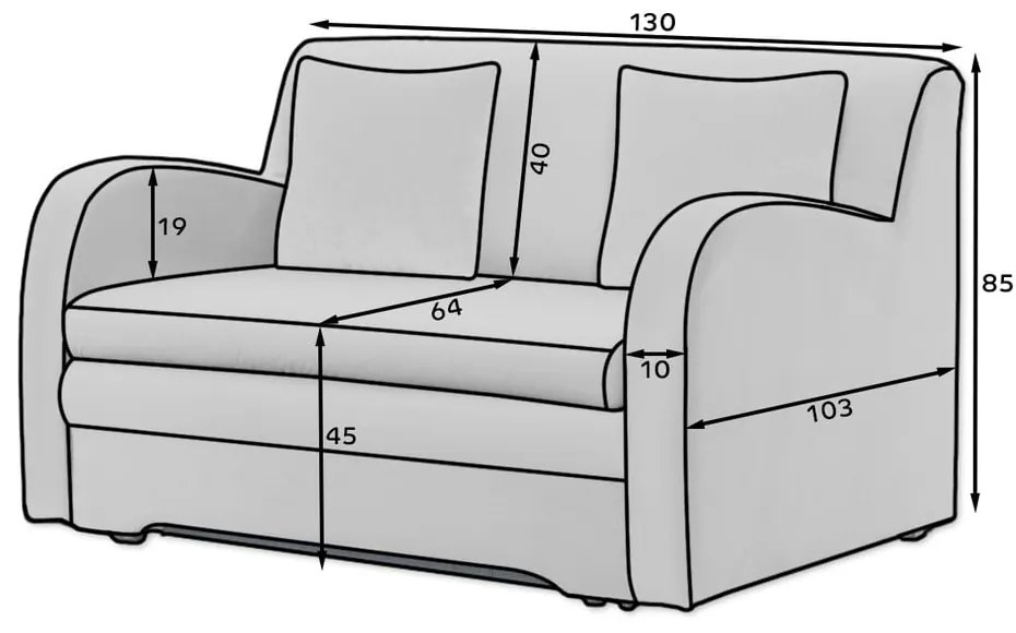 Розов/светлосив кадифен сгъваем диван 130 cm Ario – ELTAP
