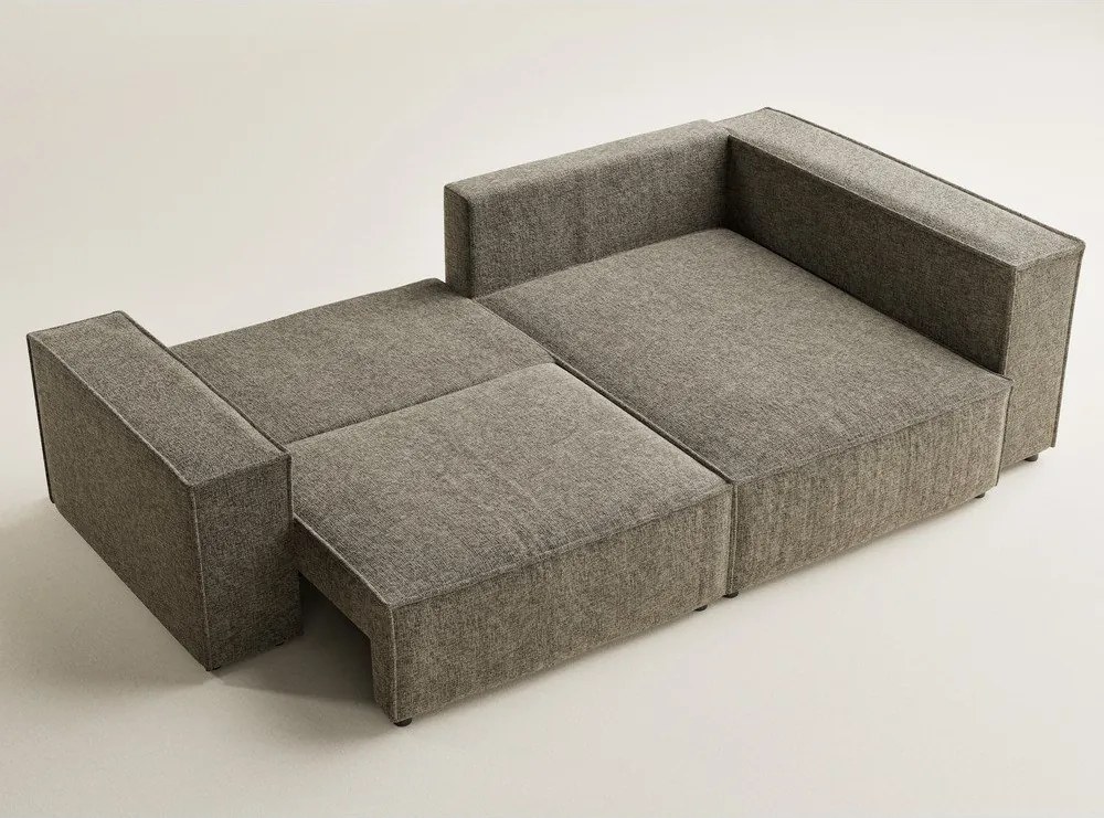 Кафяв шенилов сгъваем/с място за съхранение ъглов диван (десен ъгъл/L форма) Tonga – Maison de Rêve