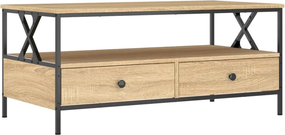 835300 vidaXL Кафе маса, дъб сонома, 100x51x40 см, инженерно дърво