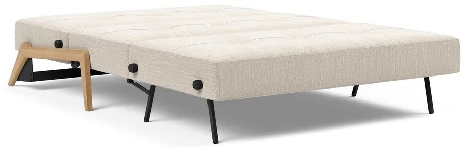 Бежов разтегателен диван, 96 x 147 cm Innovation Cubed Wood Linen Sand Grey