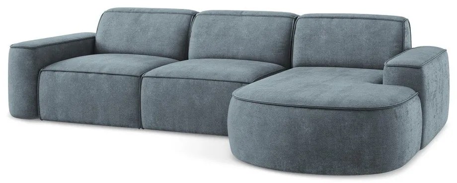 Сиво-син шенилов ъглов диван (десен ъгъл) Omao – Makamii