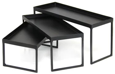 К-кт стойки за блок маса правоъгълни 3бр. Черен Мат - SG-79954(S3)