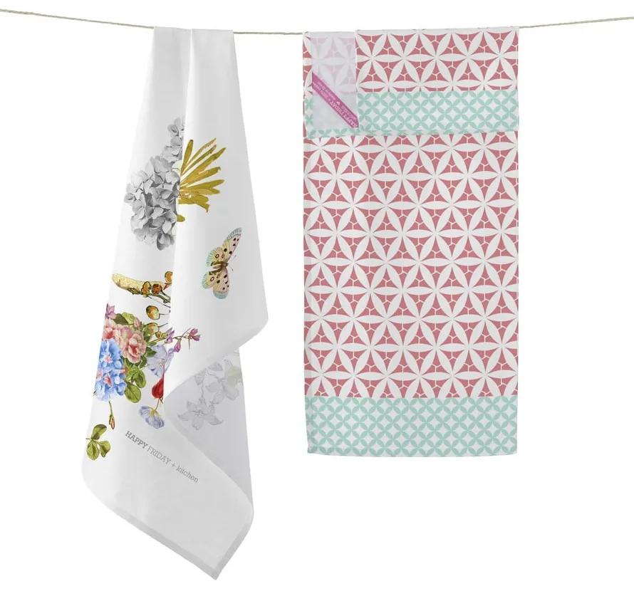Комплект от 2 памучни кухненски кърпи , 70 x 50 cm Floral Branch - Happy Friday Basic