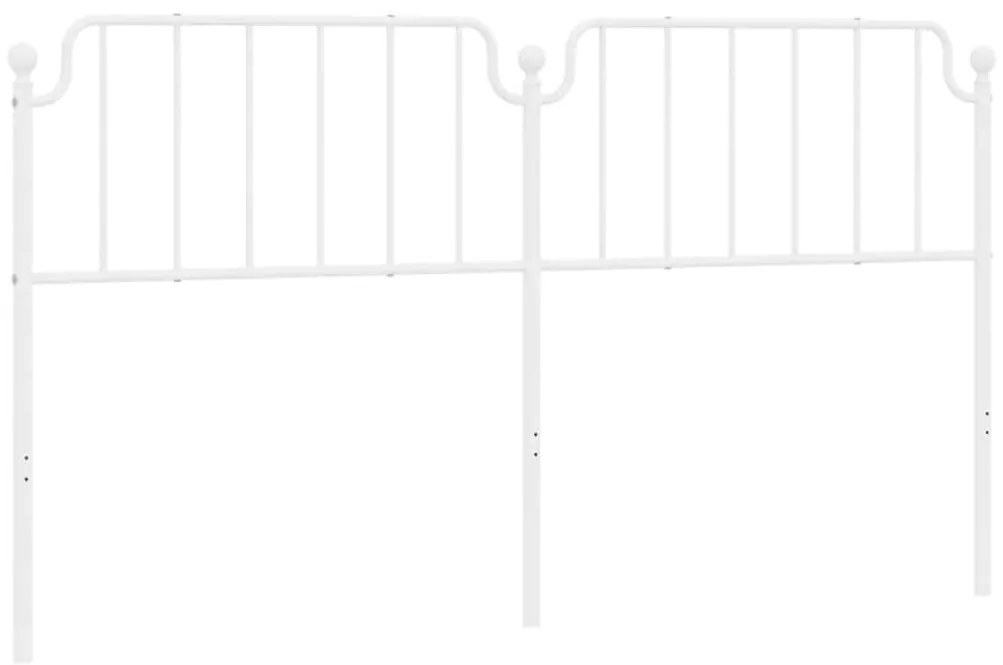 373972 vidaXL Метална резервна табла за легло, бяла, 180 см