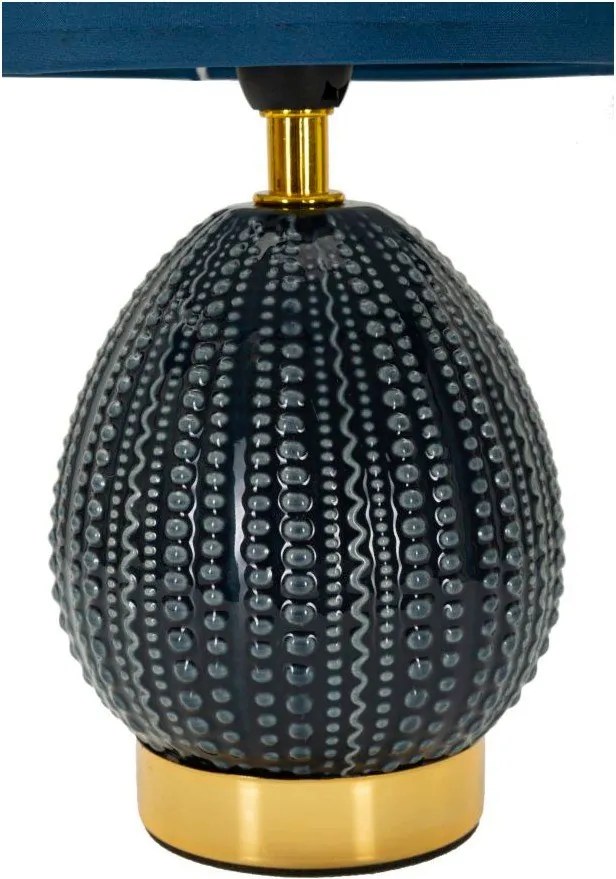 Синя керамична настолна лампа с текстилен абажур (височина 30,5 cm) Flavi – Mauro Ferretti