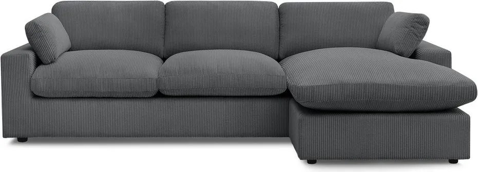 Тъмносив ъглов диван от рипсено кадифе Belair – Bobochic Paris