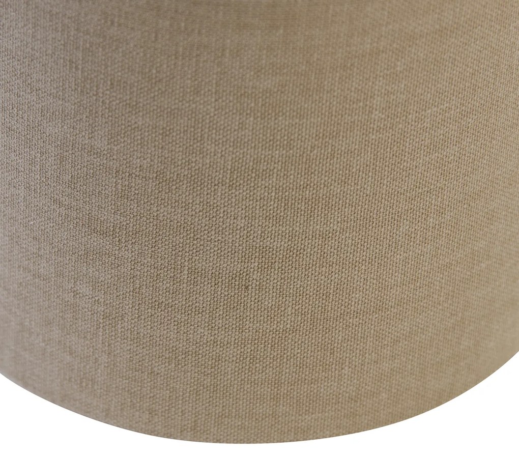 Текстилен абажур светлокафяв кръгъл 18/18/14