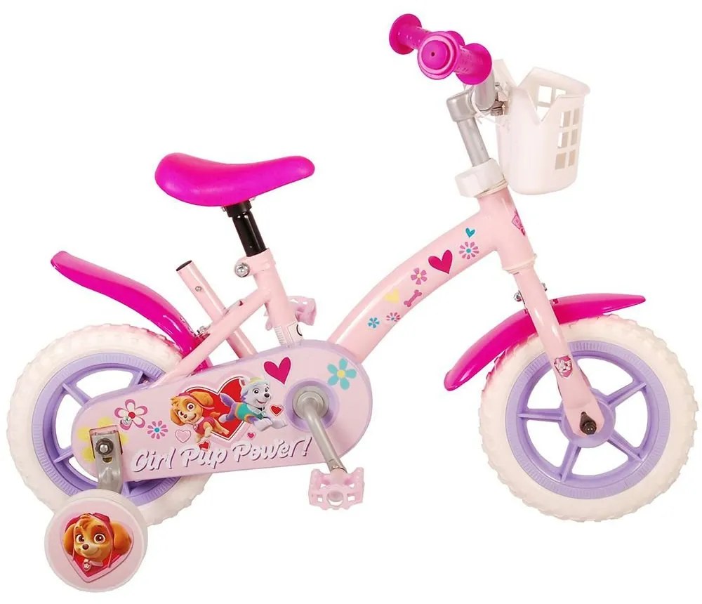 E&amp;L cycles - Детски велосипед с помощни колела, Пес Патрул, розово, 10 инча