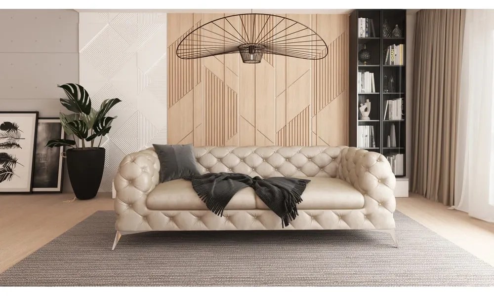 Бежов кадифен диван 225 cm Chelsea – Ropez