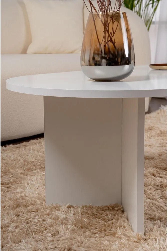 Бяла матова масичка за кафе 60x119 cm Sable – Kalune Design