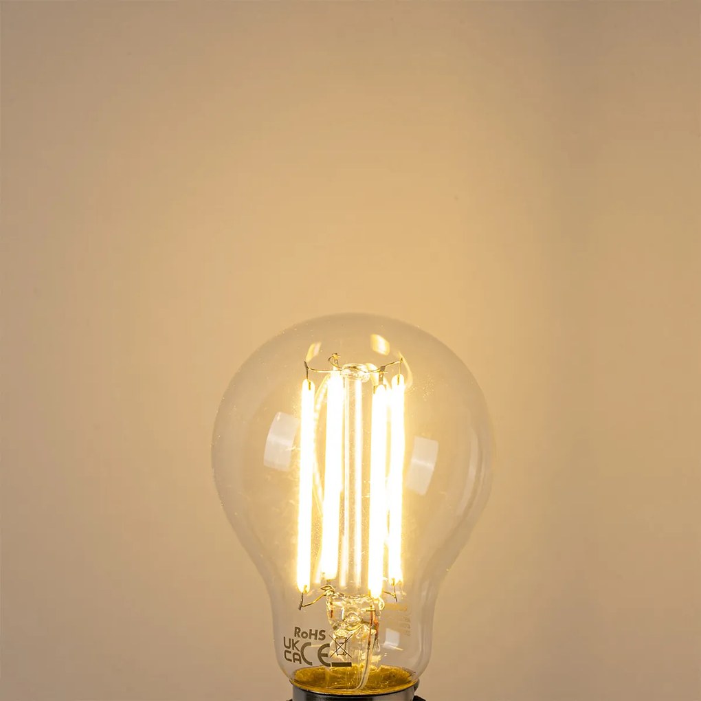 Комплект от 5 LED крушки E27 A60 прозрачни 2.2W 470lm 2700K