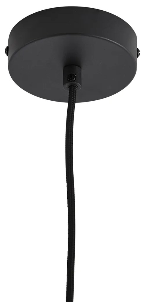 Дизайнерска висяща лампа черна с дъгово стъкло 20 см - Mallon