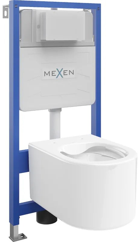 Mexen подтиков набор WC стелаж Fenix Slim с чаша WC София, бял гланц - 6103354XX00