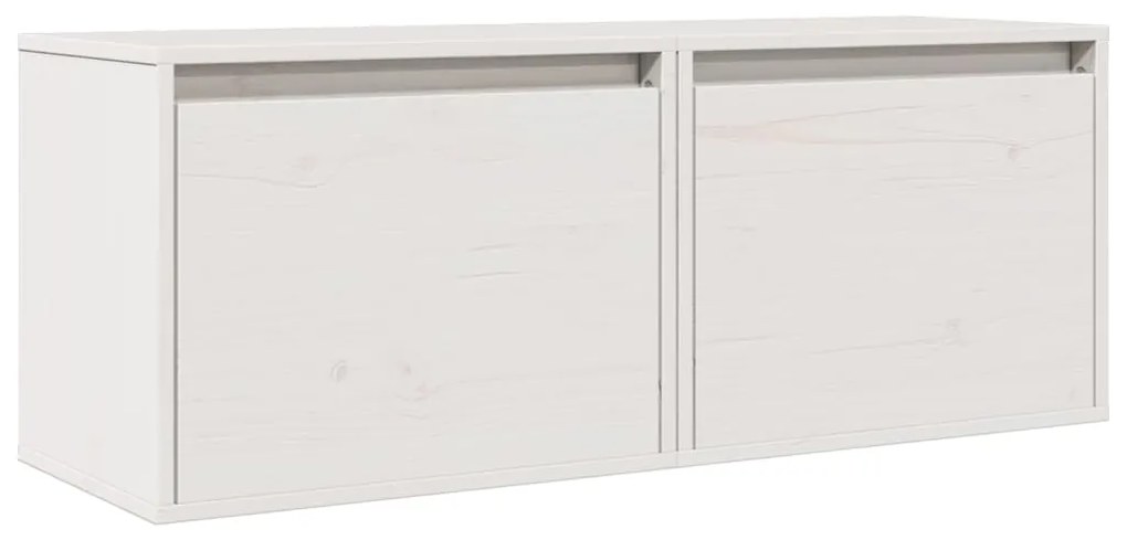 813438 vidaXL Стенни шкафове, 2 бр, бели, 45x30x35 см, бор масив