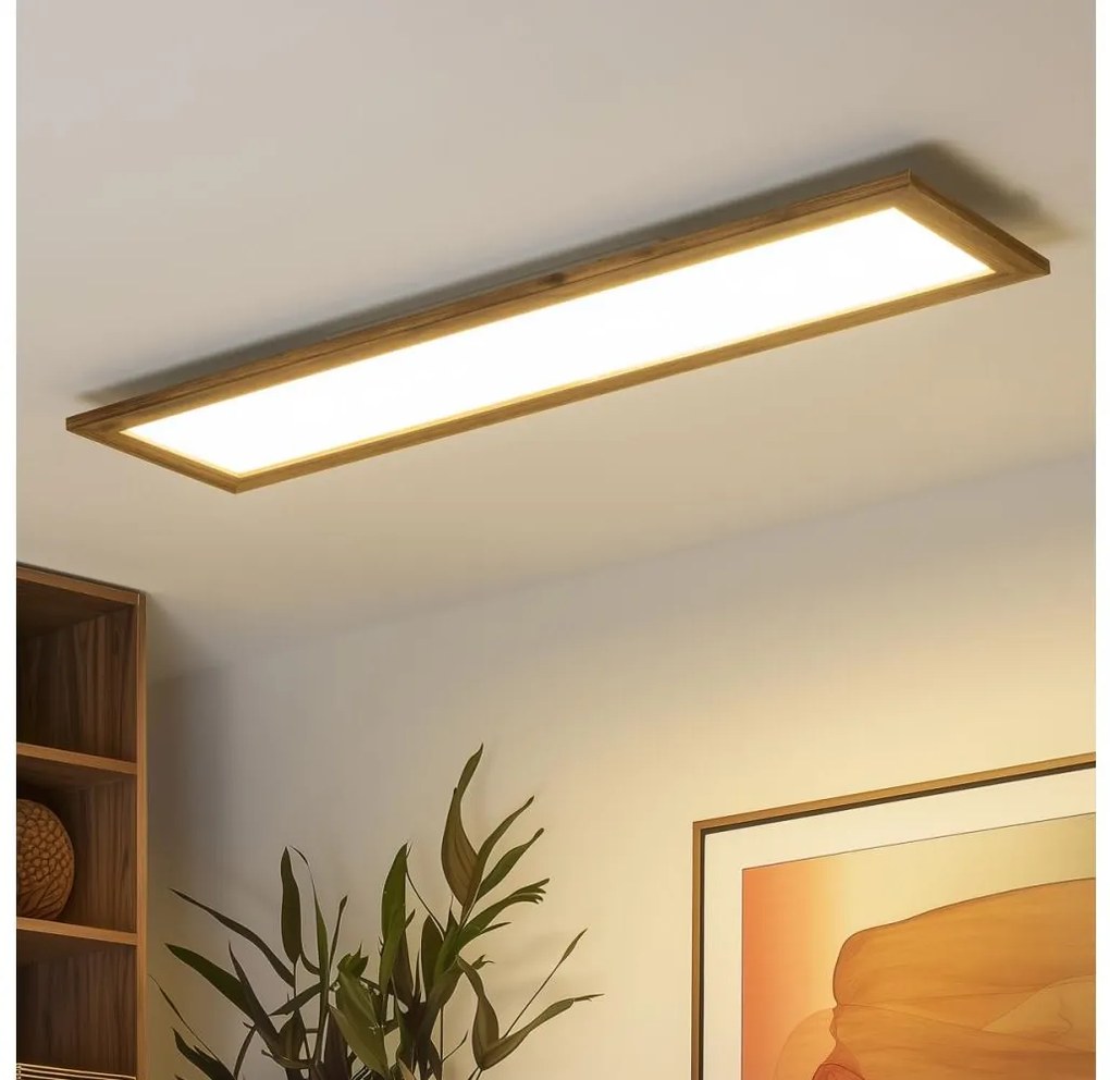 Brilagi - LED Димируема лампа SLIMFRAME WOOD LED/58W/230V 124x34 см + д.у.