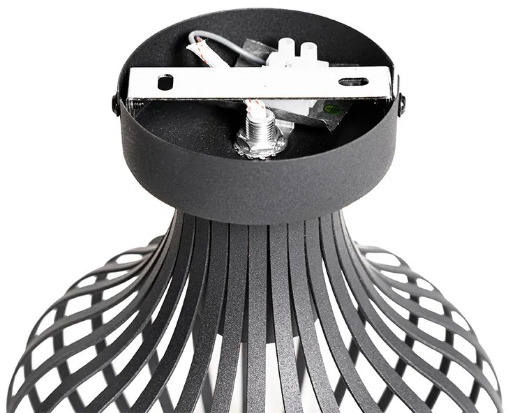 Модерна таванна лампа черна 18 см - Saffira