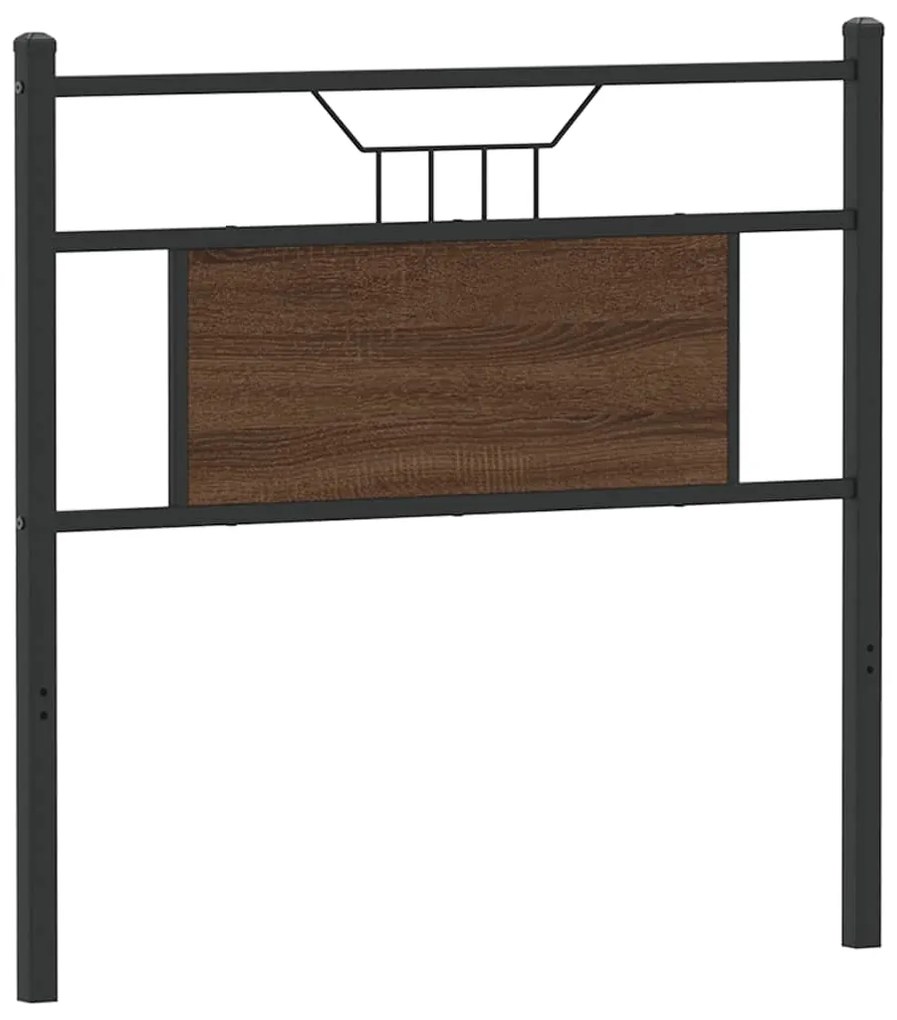 4106867 vidaXL Резервна табла за легло, кафяв дъб, 75 см, инженерно дърво и стомана